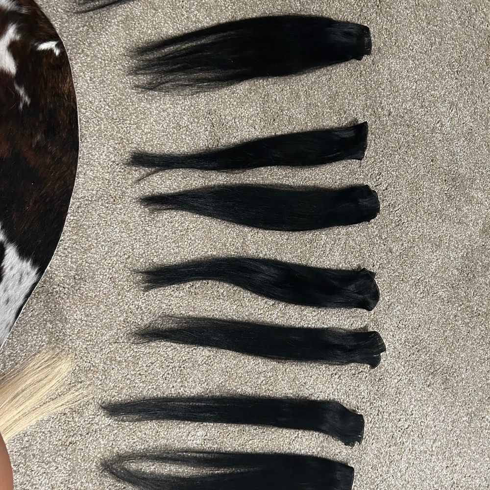 18in BLACK hothead weft extensions
